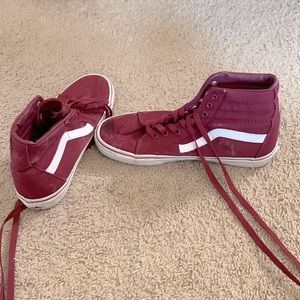 Dark red high top vans
